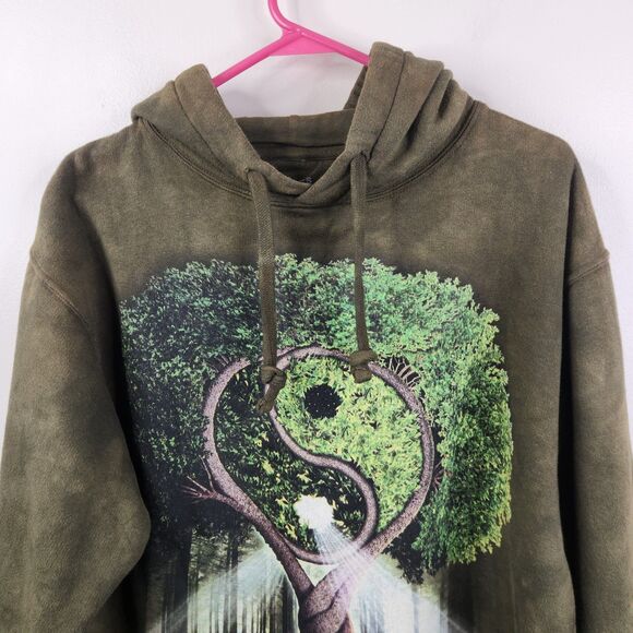 The Mountain Mens Oversized Yin Yang Tree Of Life Long Sleeve Pullover Hoodie S - Picture 2 of 6